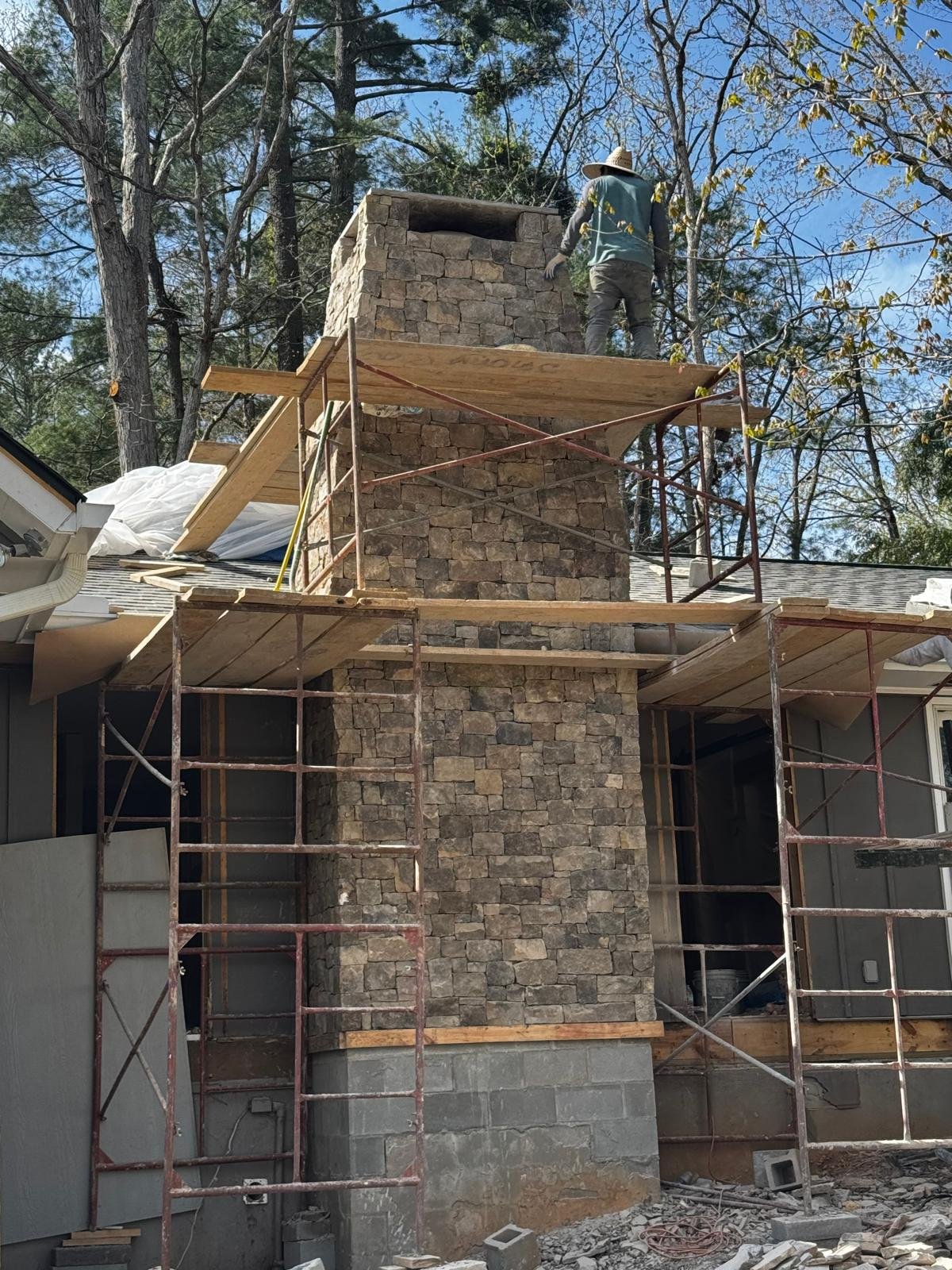 Structural Stone Retaining Wall #19 completed by New Style Masonry LLC in Brevard, NC