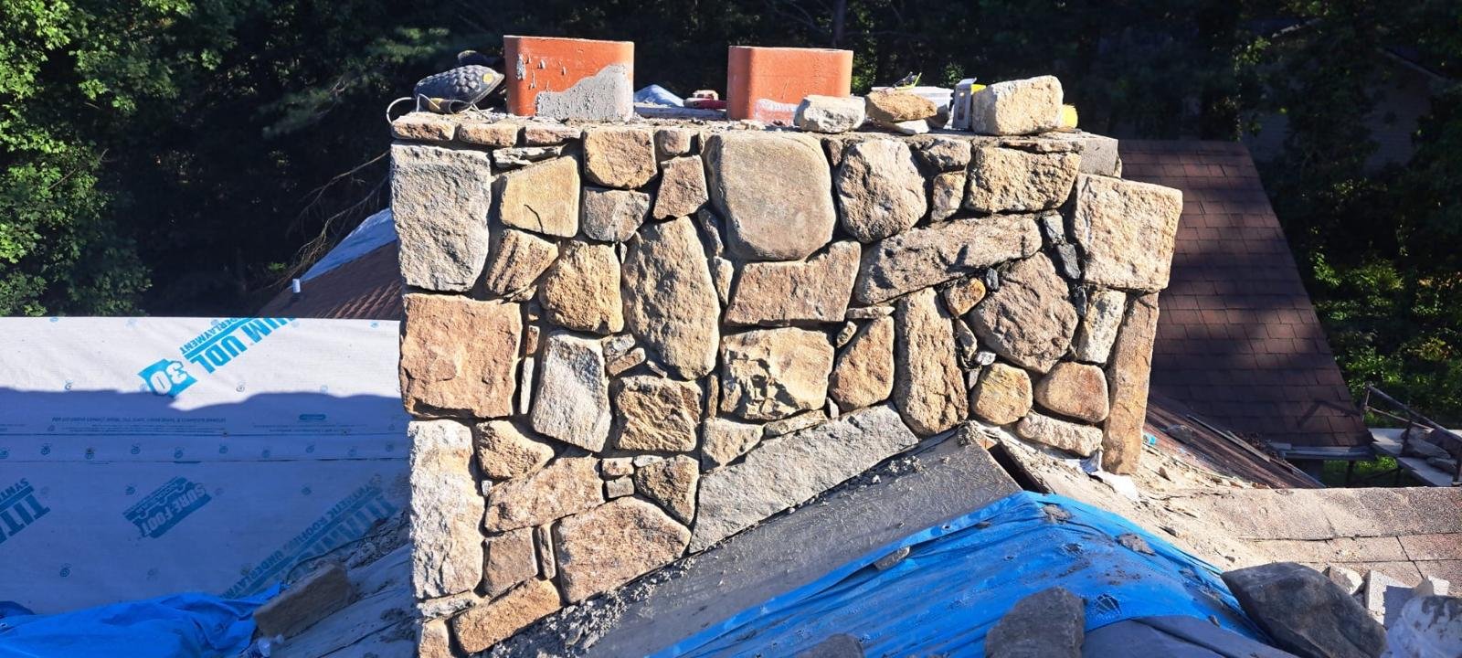 Masonry Restoration Before & After #24 completed by New Style Masonry LLC in Fairview, NC