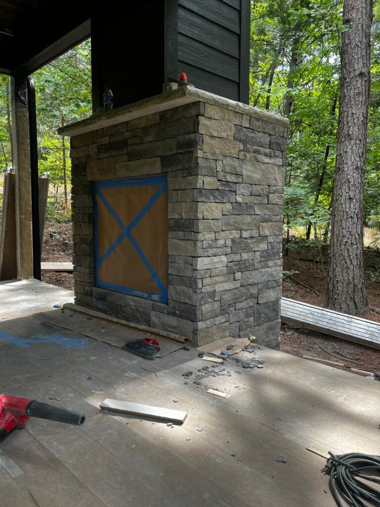 Structural Stone Retaining Wall #2 completed by New Style Masonry LLC in Black Mountain, NC
